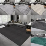 Fashion Solid Color Black Grey Carpet Living Room Decor Sofa Rug Bedside Sofa Rug Lounge Coffee Table Floor Mat Home Apartment